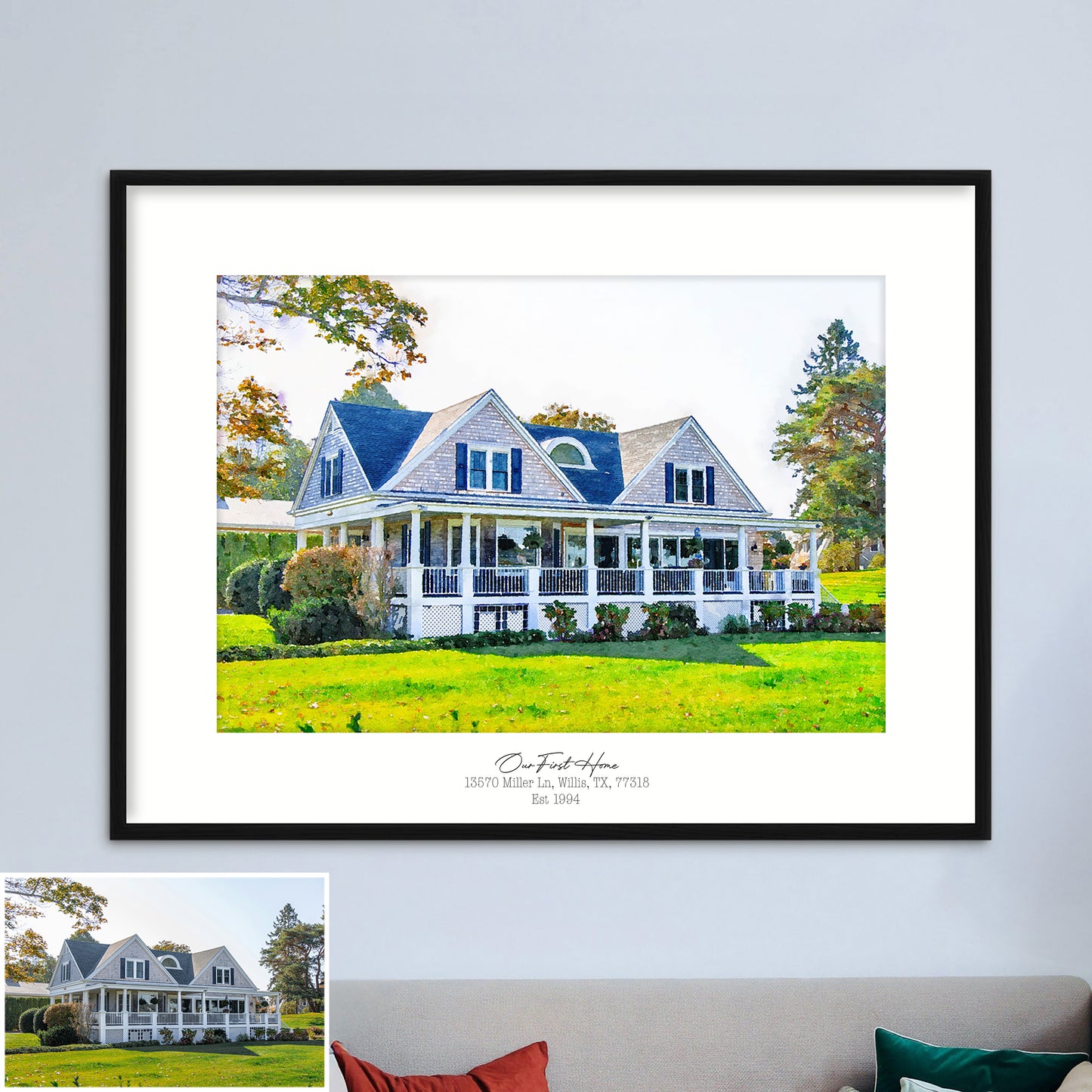 Watercolor House Portrait