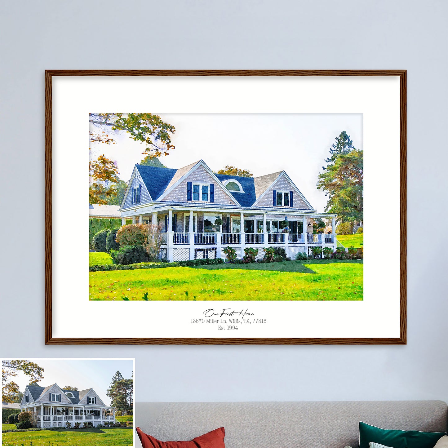 Watercolor House Portrait