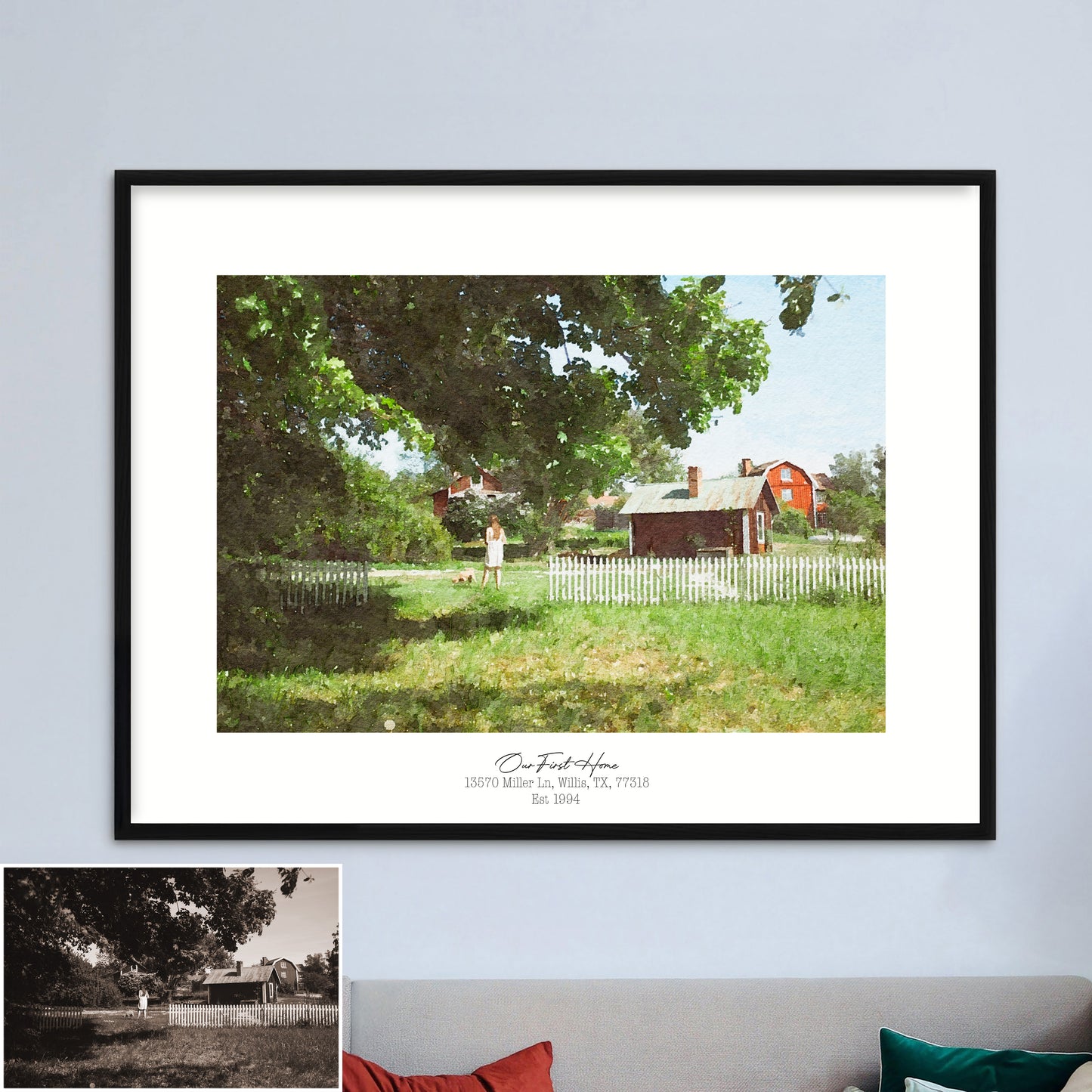 Watercolor House Portrait from Photo