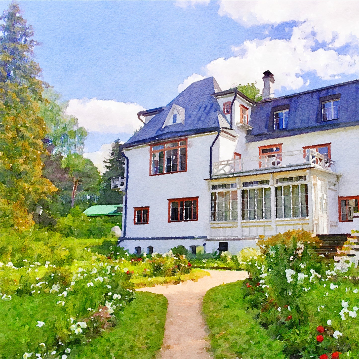 Watercolor House Portrait